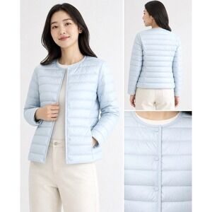 UNIQLO Ultra Lightweight Down Puffer Jacket Light Blue SZ L